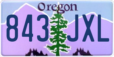 OR license plate 843JXL