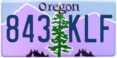 OR license plate 843KLF