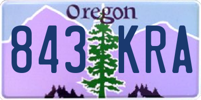 OR license plate 843KRA