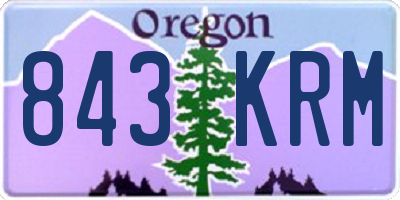 OR license plate 843KRM