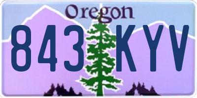 OR license plate 843KYV