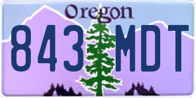 OR license plate 843MDT