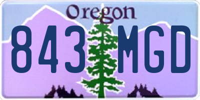 OR license plate 843MGD