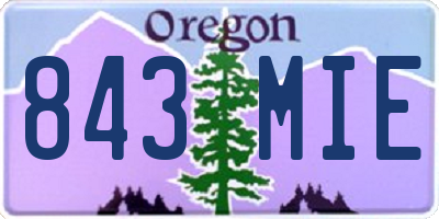 OR license plate 843MIE