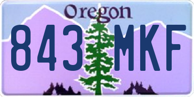 OR license plate 843MKF