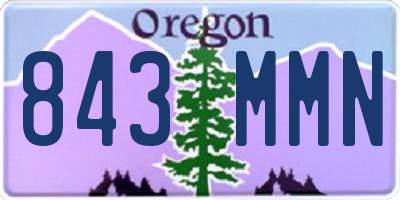OR license plate 843MMN