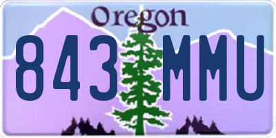 OR license plate 843MMU