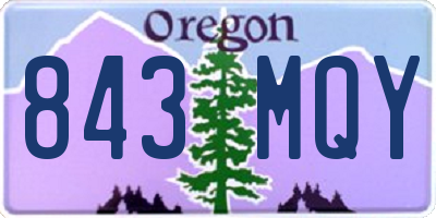 OR license plate 843MQY