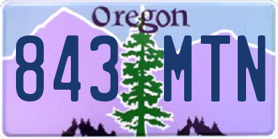 OR license plate 843MTN