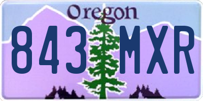 OR license plate 843MXR