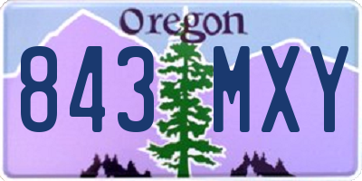 OR license plate 843MXY