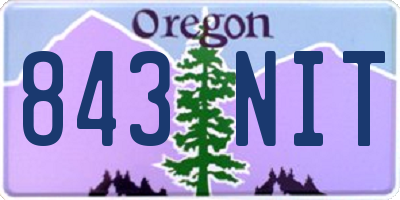OR license plate 843NIT