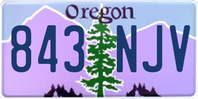 OR license plate 843NJV