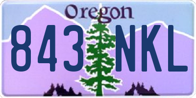 OR license plate 843NKL