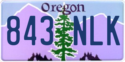 OR license plate 843NLK