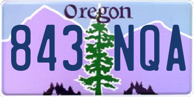 OR license plate 843NQA