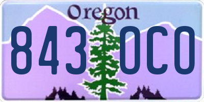 OR license plate 843OCO