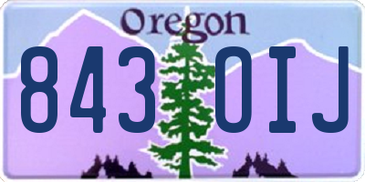 OR license plate 843OIJ