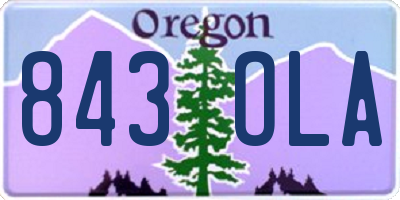 OR license plate 843OLA