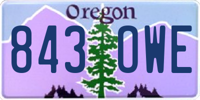 OR license plate 843OWE