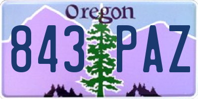 OR license plate 843PAZ