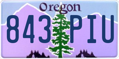 OR license plate 843PIU
