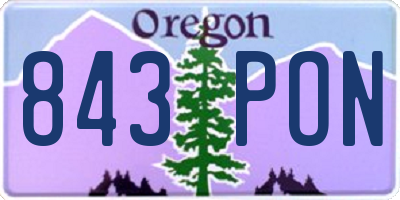OR license plate 843PON