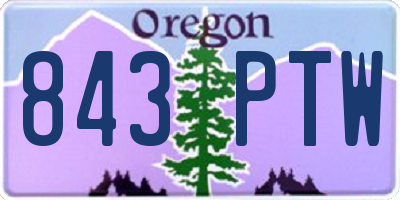 OR license plate 843PTW