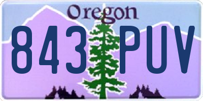 OR license plate 843PUV