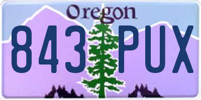 OR license plate 843PUX