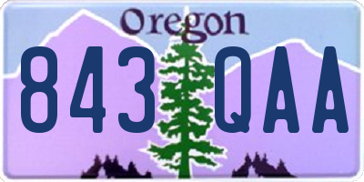 OR license plate 843QAA