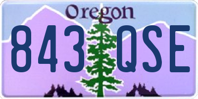 OR license plate 843QSE