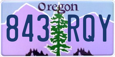 OR license plate 843RQY