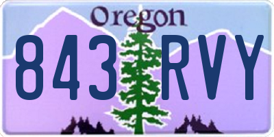 OR license plate 843RVY