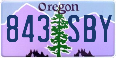 OR license plate 843SBY