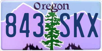 OR license plate 843SKX