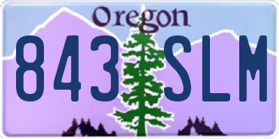 OR license plate 843SLM