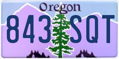 OR license plate 843SQT