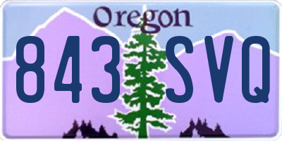 OR license plate 843SVQ