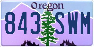 OR license plate 843SWM
