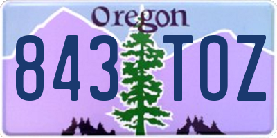OR license plate 843TOZ