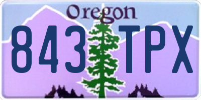 OR license plate 843TPX