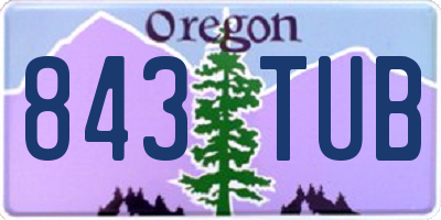 OR license plate 843TUB