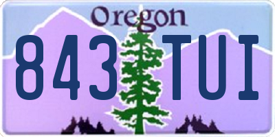 OR license plate 843TUI