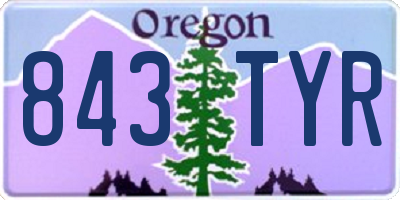OR license plate 843TYR