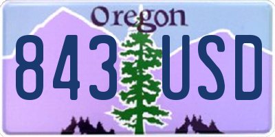 OR license plate 843USD