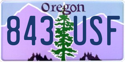 OR license plate 843USF