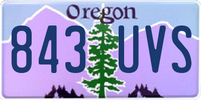 OR license plate 843UVS