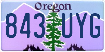 OR license plate 843UYG