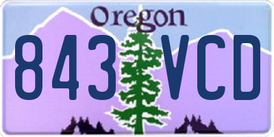 OR license plate 843VCD